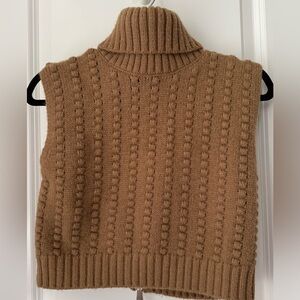 Zara Camel Knit Turtleneck Sweater